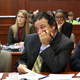 George Zimmerman, right, and his legal team listen to potential jurors. (Getty Images)